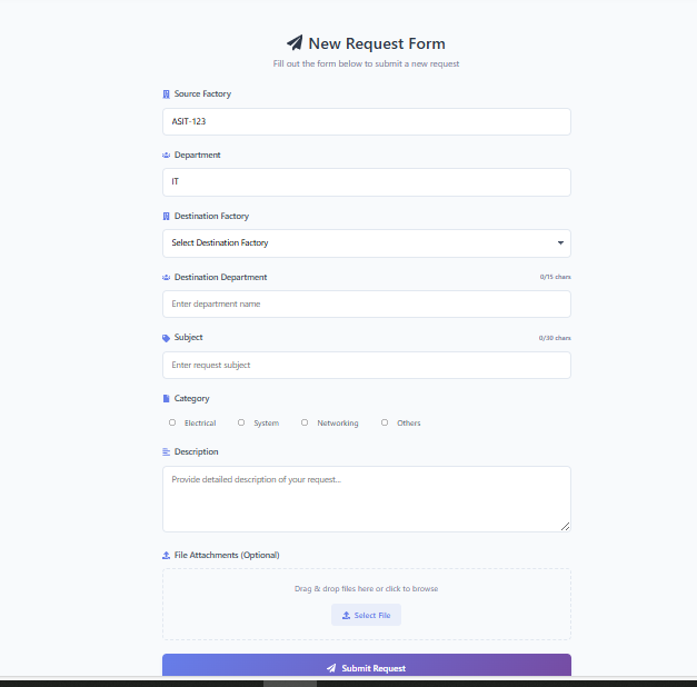 New Request Form