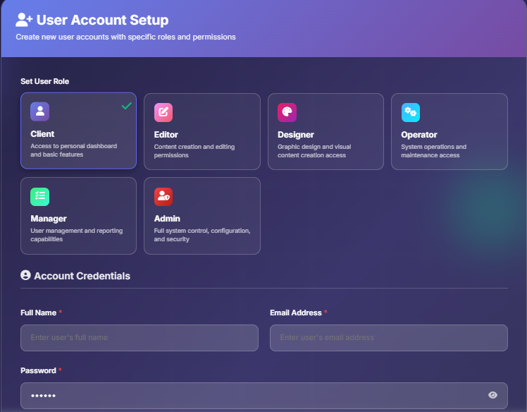 User Account Setup